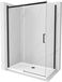 Mexen Omega douchecabine schuifdeur 140 x 80 cm, transparent, noir + douchebak Flat, blanc