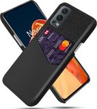 Merkloos OnePlus Nord 2 5G Hoesje Back Cover met Kaarthouder Zwart