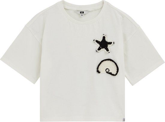 WE Fashion Meisjes oversized T-shirt met embroidery