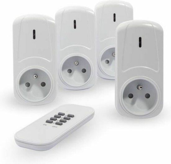 Chacon Stopcontact met afstandsbediening - 4 stuks - 2000W