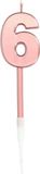 Folat Verjaardagskaars 6 Roségoud Metallic