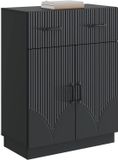 vidaXL Dressoir met lade Zwart 66 x 34,5 x 87 cm Bewerkt hout