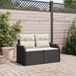 vidaXL Tuinbank met kussen Zwart polyrotan 121 x 62 x 69 cm