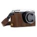 MegaGear Ever Ready Leren Camera Halve Tas met Draagriem en Batterijtoegang voor Panasonic Lumix Dmc-Gx85, Gx80, Donkerbruin