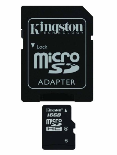 Kingston Professionele 16 GB MicroSDHC-kaart voor LG A225 Smartphone met aangepaste opmaak en Standaard SD Acapter. (Klasse 4)