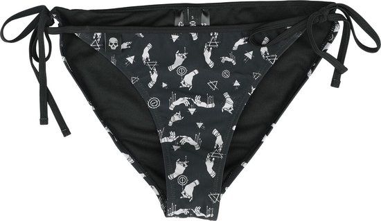 Gothicana Zwart/wit bikinibroekje met vetersluiting - Dames - XXL