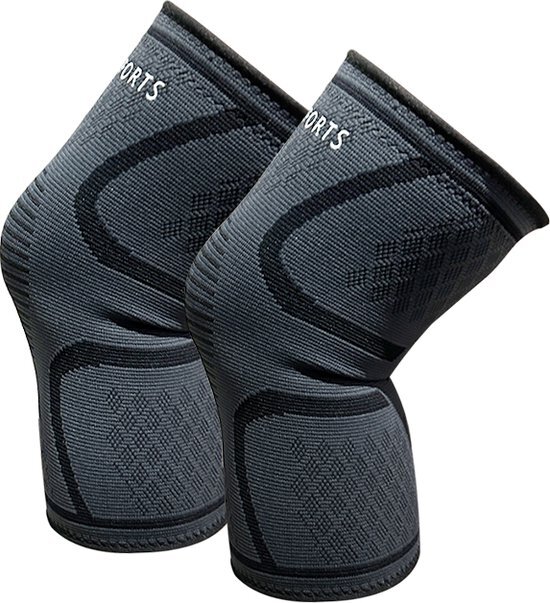 AJ-Sports Knee Sleeves S - Kniebrace - Knie Brace - Knieband voor Powerlifting - Geschikt voor Mannen & Vrouwen - Fitness - Crossfit & Weightlifting - Zwart - 2 Stuks