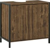 Vicco Naola Wastafelonderkast – 70 x 65 cm met 2 gesloten opbergvakken Eiken/zwart
