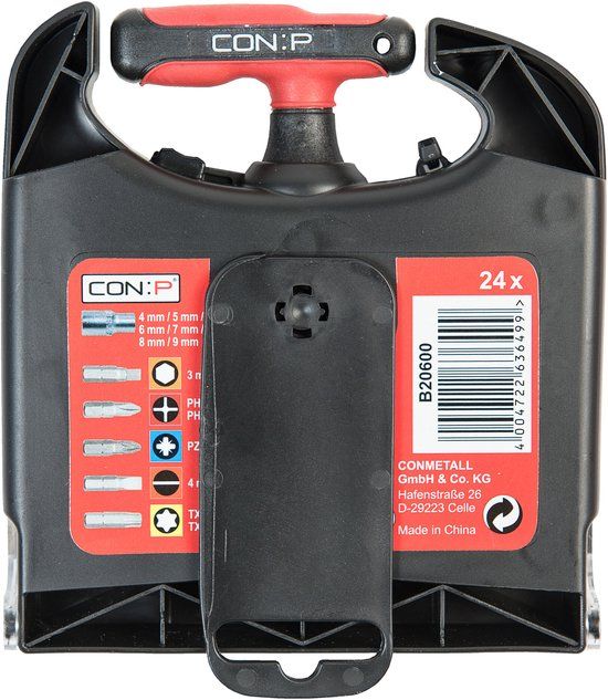 CON:P Werkzeyt Mini T-Dopsleutelset – 24-delig – Ratel