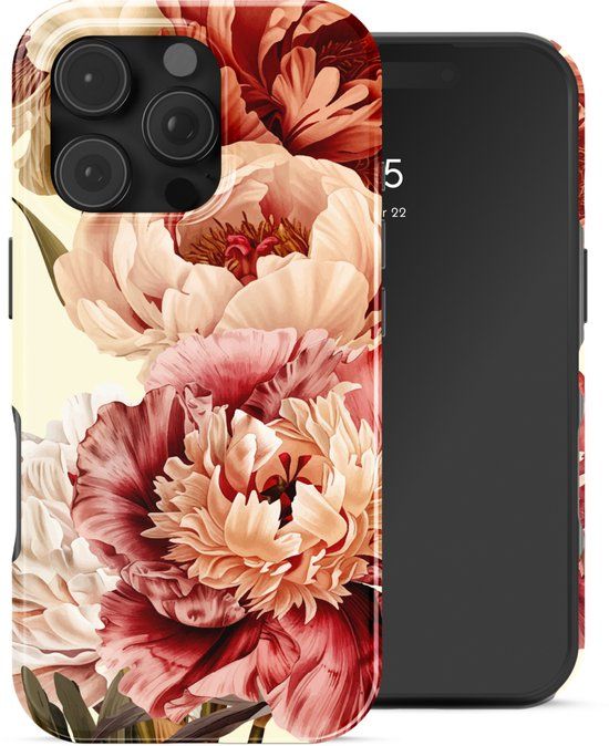 Selencia Hoesje - Geschikt voor Apple iPhone 16 Pro - Backcover - Vintage Peony