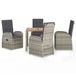 vidaXL 5-delige Tuinset met Kussens, Poly Rattan, Grijs