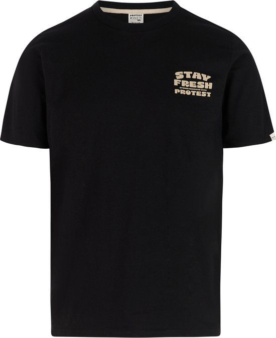 Protest PRTJarco Heren T-shirt Korte Mouwen Ronde Hals Regular Fit Zwart