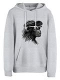 Cotton Prime Sweatshirt 'Cool Monkey mit Brille' gris / gris foncé / noir