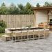Maison Exclusive - 17-delige set de jardin avec coussins, polyrotin beige