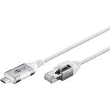 goobay USB-C 3.1 naar RJ45 Ethernet CAT 6 kabel Slim/Adapterkabel/stabiele bekabelde internetverbinding met router/netwerkswitch/USB naar RJ45-adapter/2 Gbit/s/2 meter/wit/74387