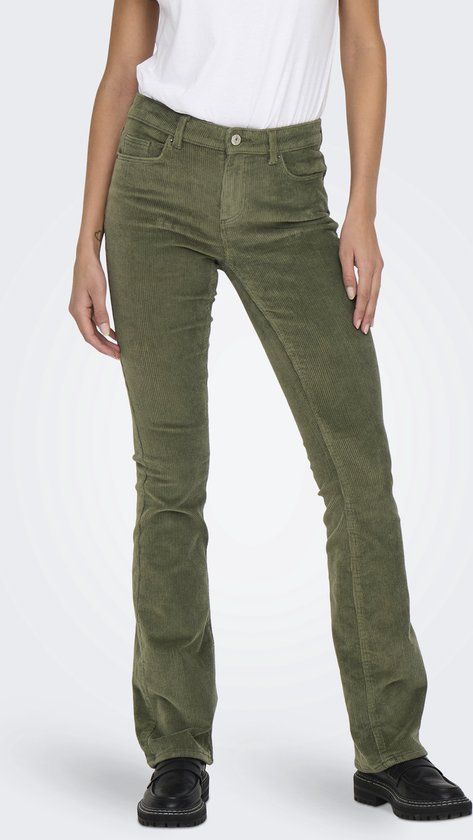 ONLY - ONLMARY-GLOBAL MID CORD FLARED PNT NOOS - Dames - Leggings - Kalamata - Katoen/Elastaan - Maat 36/32