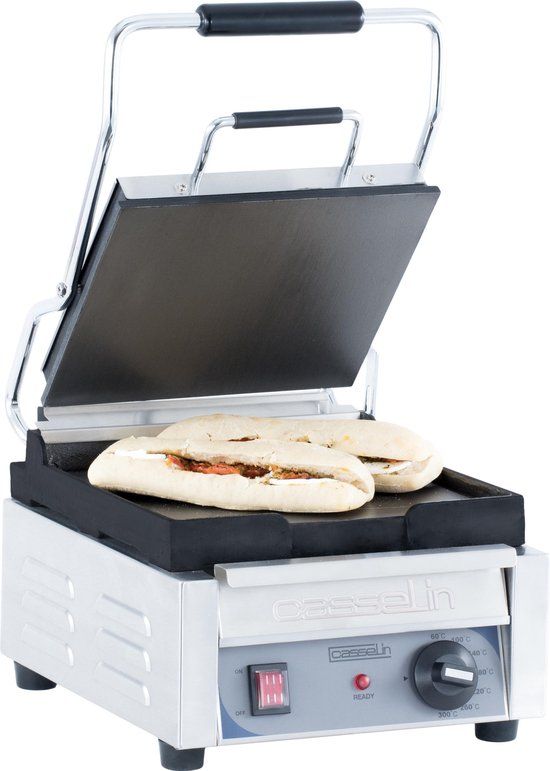 Casselin Contactgrill - RVS - 2000W - Tostiplaten - Zwart/RVS