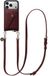 AVY Leren Hoesje geschikt voor Apple iPhone 17 Pro | Met Koord en Magnetische Kaarthouder | Compatibel met MagSafe | Leather Case met 130CM Koord & Wallet | Long Leather | Burgundy