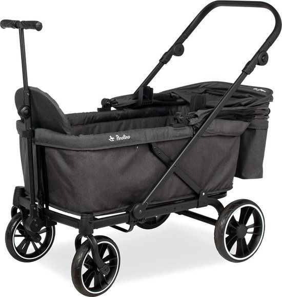 Pinolino Kinderträume GmbH Bolderkar Vouwwagen 'Cruiser' - Zwart - Max. 70 kg - Opvouwbaar - Anti lek banden