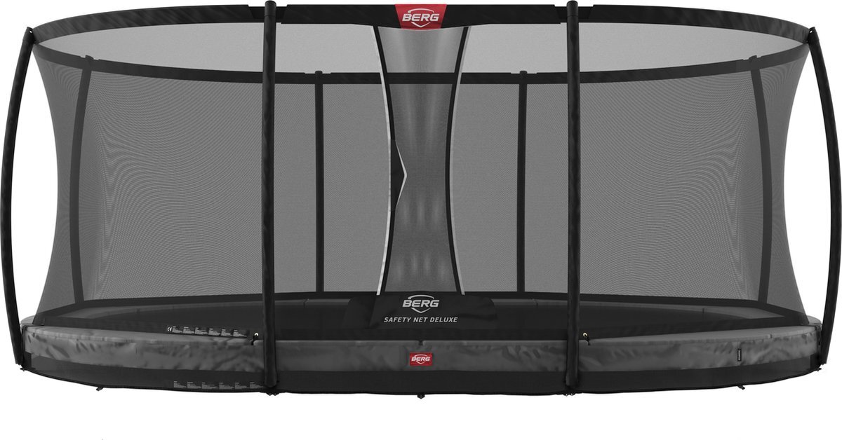 Berg Trampoline ovaal Champion Regular Grijs 520 cm met veiligheidsnet deluxe