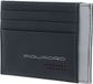 PIQUADRO Leren Kaarthouder Urban Pocket Credit Card Pouch RFID Grigio / Nero Grijs Rood