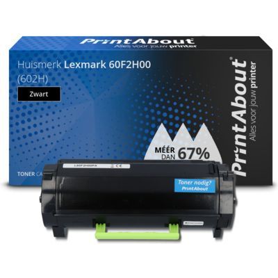 PrintAbout Huismerk Lexmark 60F2H00 (602H) Toner Zwart - Compatibel