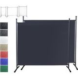 Quick-star 2 pièces paravent 180 X 178 cm tissu séparateur de pièce grand paravent cloison balcon protection visuelle noir