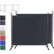 Quick-star 2 pièces paravent 180 X 178 cm tissu séparateur de pièce grand paravent cloison balcon protection visuelle noir