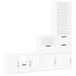VidaXL TV-meubel & entertainment center - 4-delig - ODDA - massief grenenhout - wit
