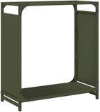 vidaXL Rek voor brandhout 60x28x65 cm staal koudgewalst olijfgroen