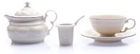 Leander tasse avec théière, porcelaine tchèque, ivoire, ligne platine, 0,2 l et 0,4 l