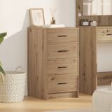 vidaXL Dressoir Artisanaal Eikenkleurig 40 x 41 x 75 cm Bewerkt Hout