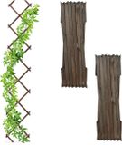 Relaxdays trellis hout - set van 3 - 180 x 30 cm - klimplanten - muur - bruin