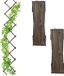 Relaxdays trellis hout - set van 3 - 180 x 30 cm - klimplanten - muur - bruin