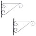 Crochets pour pots suspendus - 2x - métal - avec boucle - gris - 27 x 19 cm - décoration de jardin - supports muraux