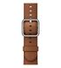 Apple Zadelbruin leren bandje met klassieke gesp (42 mm)