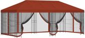 vidaXL Paviljoen met zijwanden, 6 x 3 meter, Terracotta, Polyester en Staal