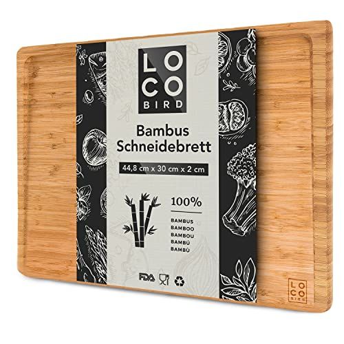 Sidorenko Loco Bird bamboe snijplank met sapgroef - 44,8x30x2 cm