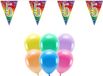 Boland Party 5e anniversaire articles de fête décoration - 100x ballons/2x fanions d'âge