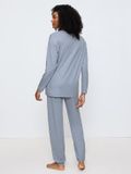 Triumph Pyjama Endless Comfort Lange Mouw Vrouwen 2 Stuks Lichtblauw Effen 50% Modal 50% Katoen Maat 42