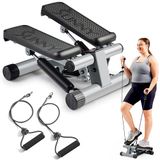 Sunny Health & Fitness Ministeppers voor oefeningen thuis, traptrede-trainingsmachine met weerstandsbanden, cardioapparatuur voor het hele lichaam, optionele gratis SunnyFit-app-aansluiting Smart