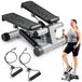 Sunny Health & Fitness Ministeppers voor oefeningen thuis, traptrede-trainingsmachine met weerstandsbanden, cardioapparatuur voor het hele lichaam, optionele gratis SunnyFit-app-aansluiting Smart