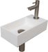 INK - Fonteinpack Polystone Rechts incl. Fonteinkraan - Design Sifon - Design Plug en Montageset - 360x180x90 Mm - Mat Wit/brushed Nickel