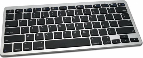 i12Cover Draadloos toetsenbord, zwart , merk Wireless keyboard met Bluetooth connectie en QWERTY indeling. Het toetsenbord heeft een strak aluminium design. Ideaal universeel tablet accessoire