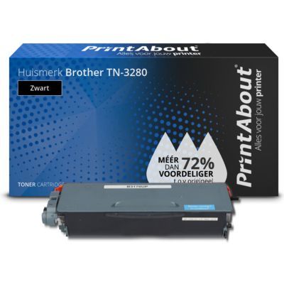 PrintAbout Huismerk Brother TN-3280 Toner Zwart - 9000 pagina's - Compatibel