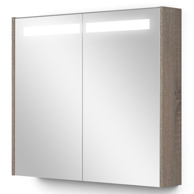 Maxaro Spiegelkast Met Verlichting Modulo 80x70cm Eiken