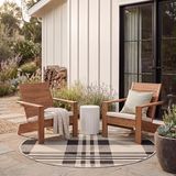 Safavieh Hedendaags tapijt voor woonkamer, eetkamer, slaapkamer - Courtyard Collection, korte pool, zwart en botten, 120 x 120 cm