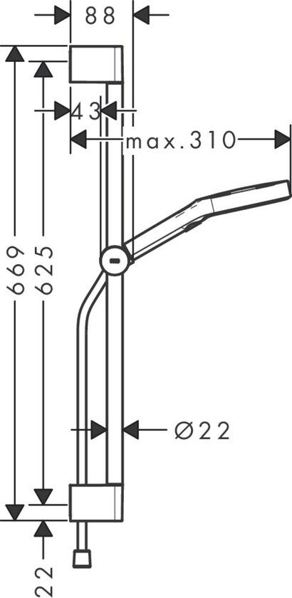 Hansgrohe Rainfinity Glijstangset - 130 3jet Handdouche - 65cm - Chroom