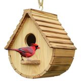 STARSWR Vogelhuis voor buiten, vogelhuisje van natuurlijk hout voor blauwe vogels, vinken, kardinalen om op te hangen om de tuin te observeren