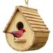 STARSWR Vogelhuis voor buiten, vogelhuisje van natuurlijk hout voor blauwe vogels, vinken, kardinalen om op te hangen om de tuin te observeren